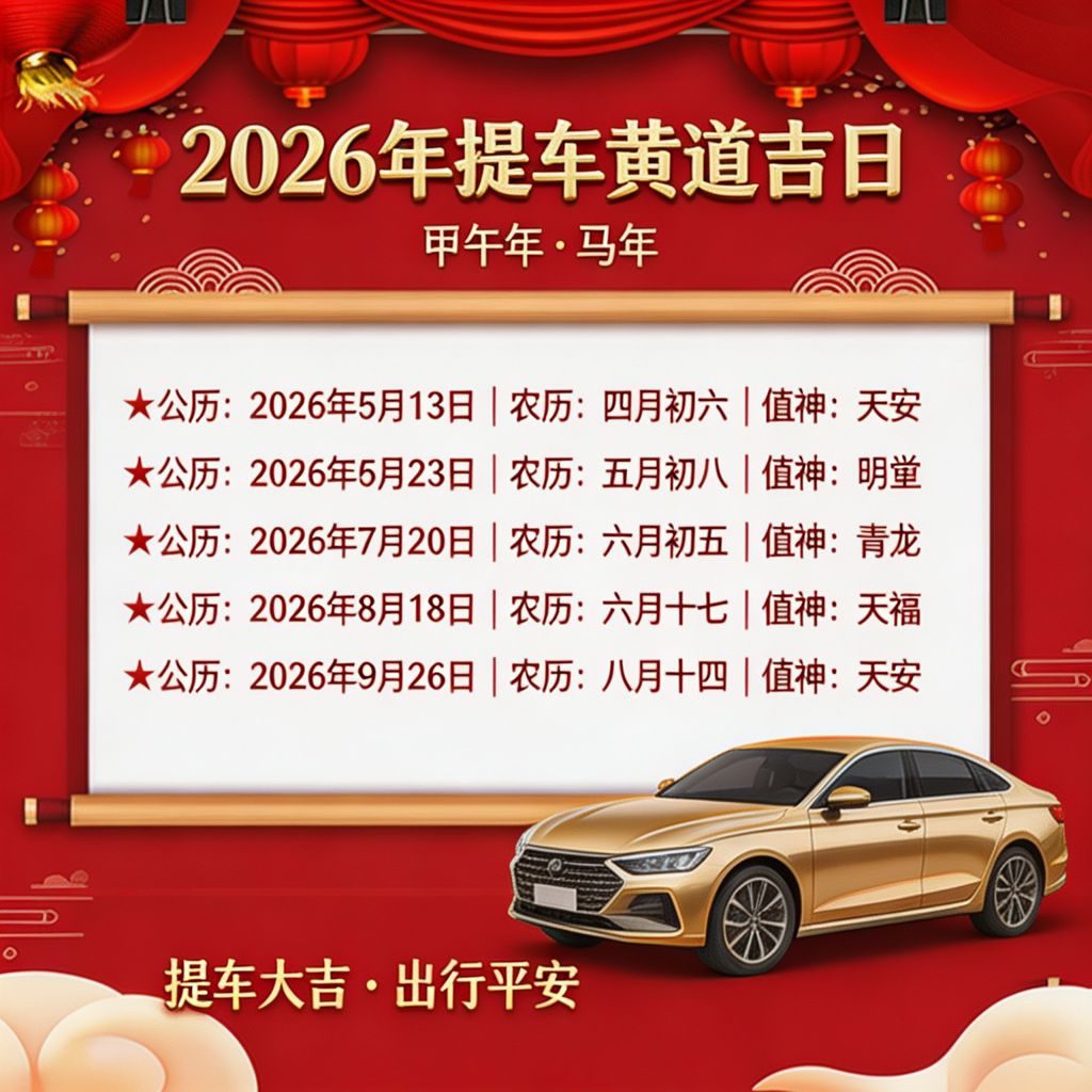 2026年提车黄道吉日
